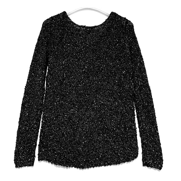 Club Monaco Boucle Sweater Womens SZ Large Wool Blend Long Sleeve VNeck Metallic - Picture 5 of 12